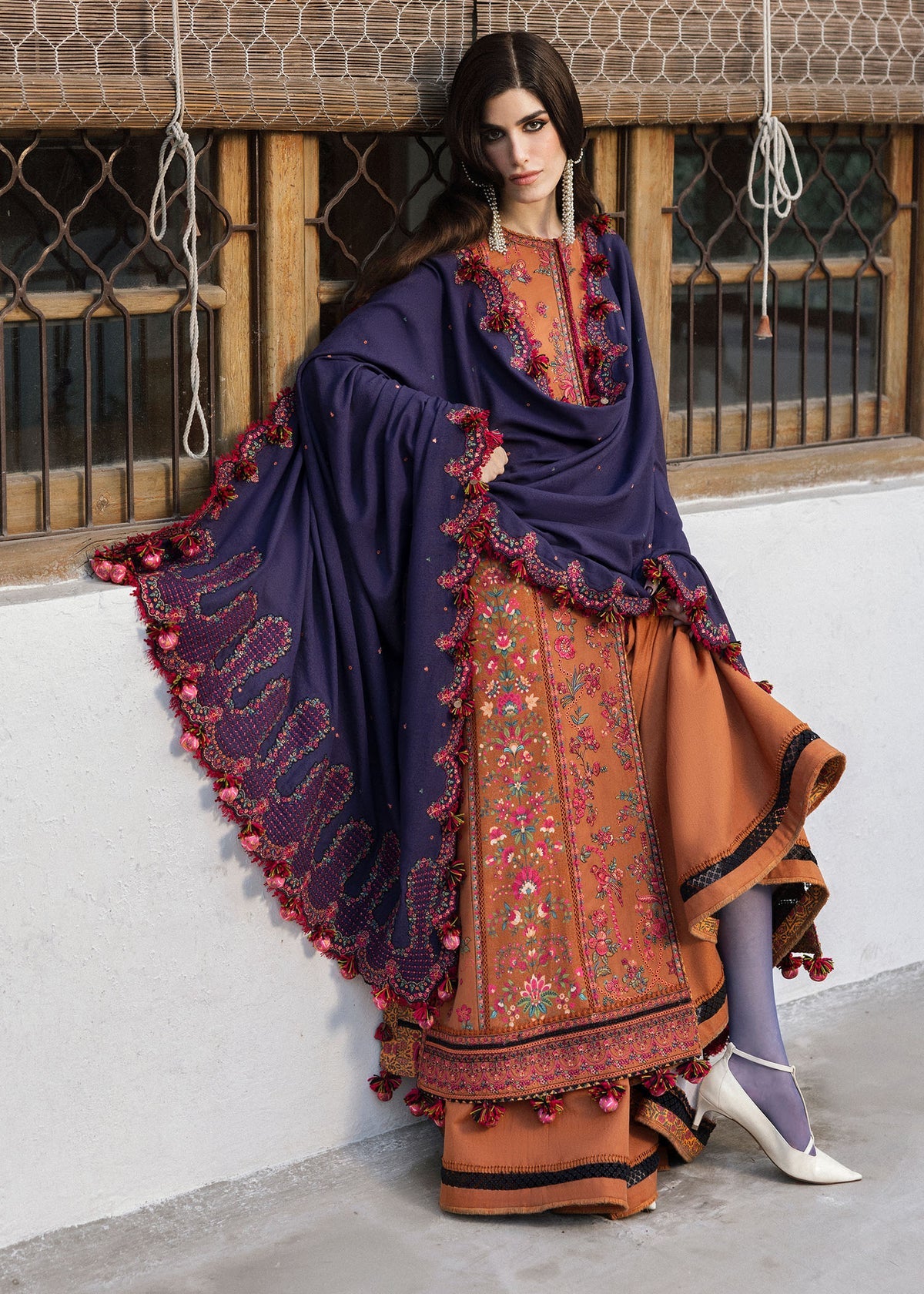 Kamal By Hussain Rehar - Unstitch 3Pc | Premium Luxury Lawn | Summer Season | Attractive Rust Orange