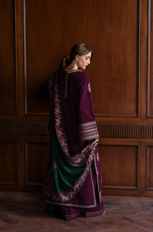 Zaib-Unstitch 3Pc | Premium Luxury Lawn | Summer Season | Attractive Purple