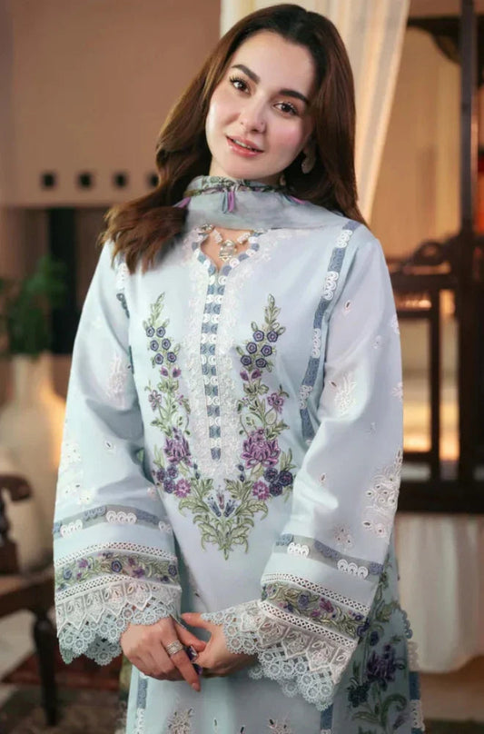 Jade - 3Pc Lawn Embroidered Suit Ready to Wear Dupatta Sky