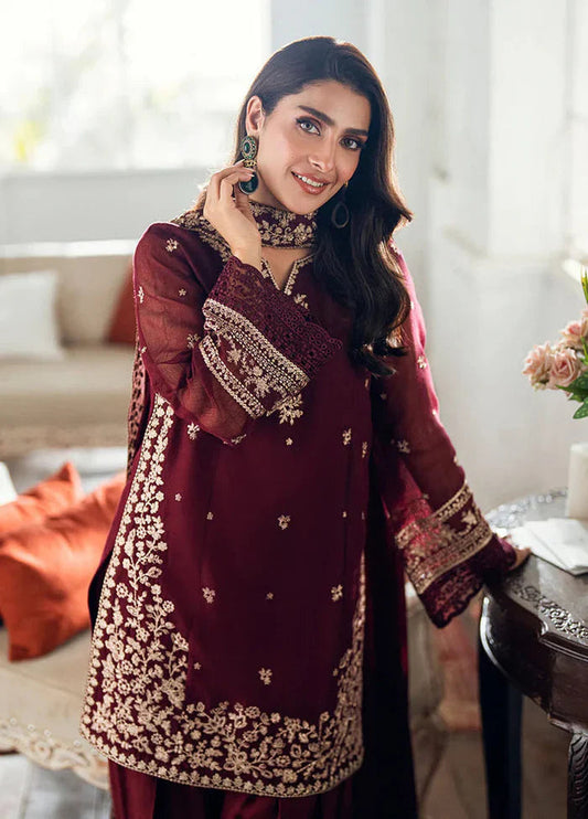 Azure - 3pc unstitched Lawn Emb with Emb Dupatta
