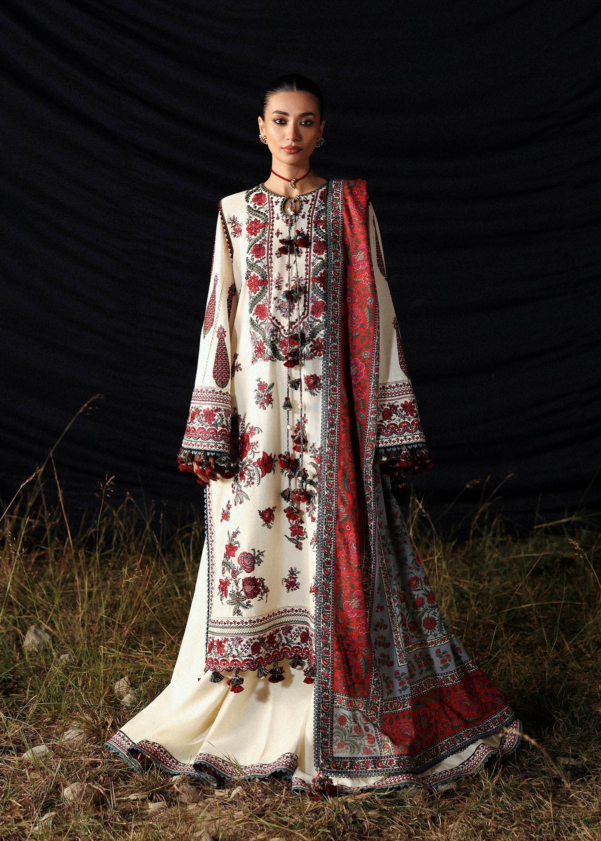 Hussain Rehar - Luxury Lawn | Unstitch 3pc | Premium Eid Essentials | Summer Season