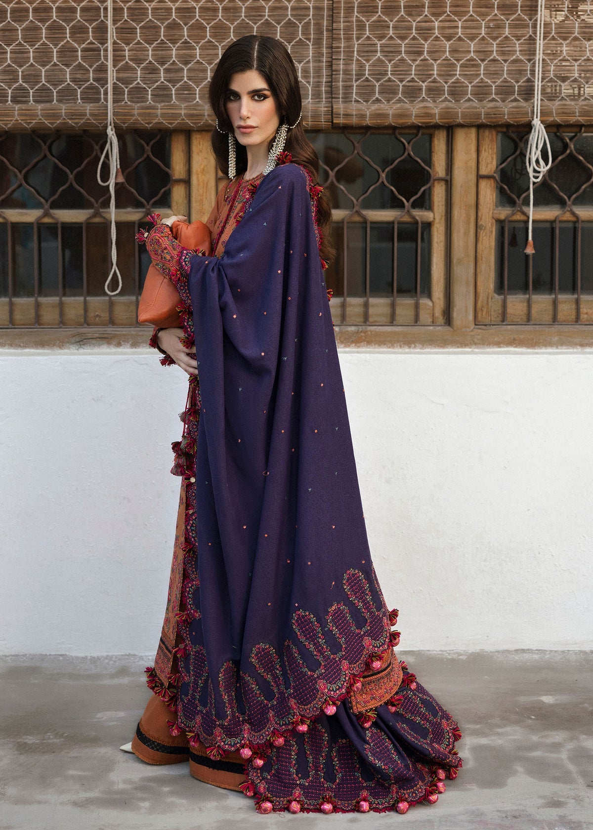 Kamal By Hussain Rehar - Unstitch 3Pc | Premium Luxury Lawn | Summer Season | Attractive Rust Orange