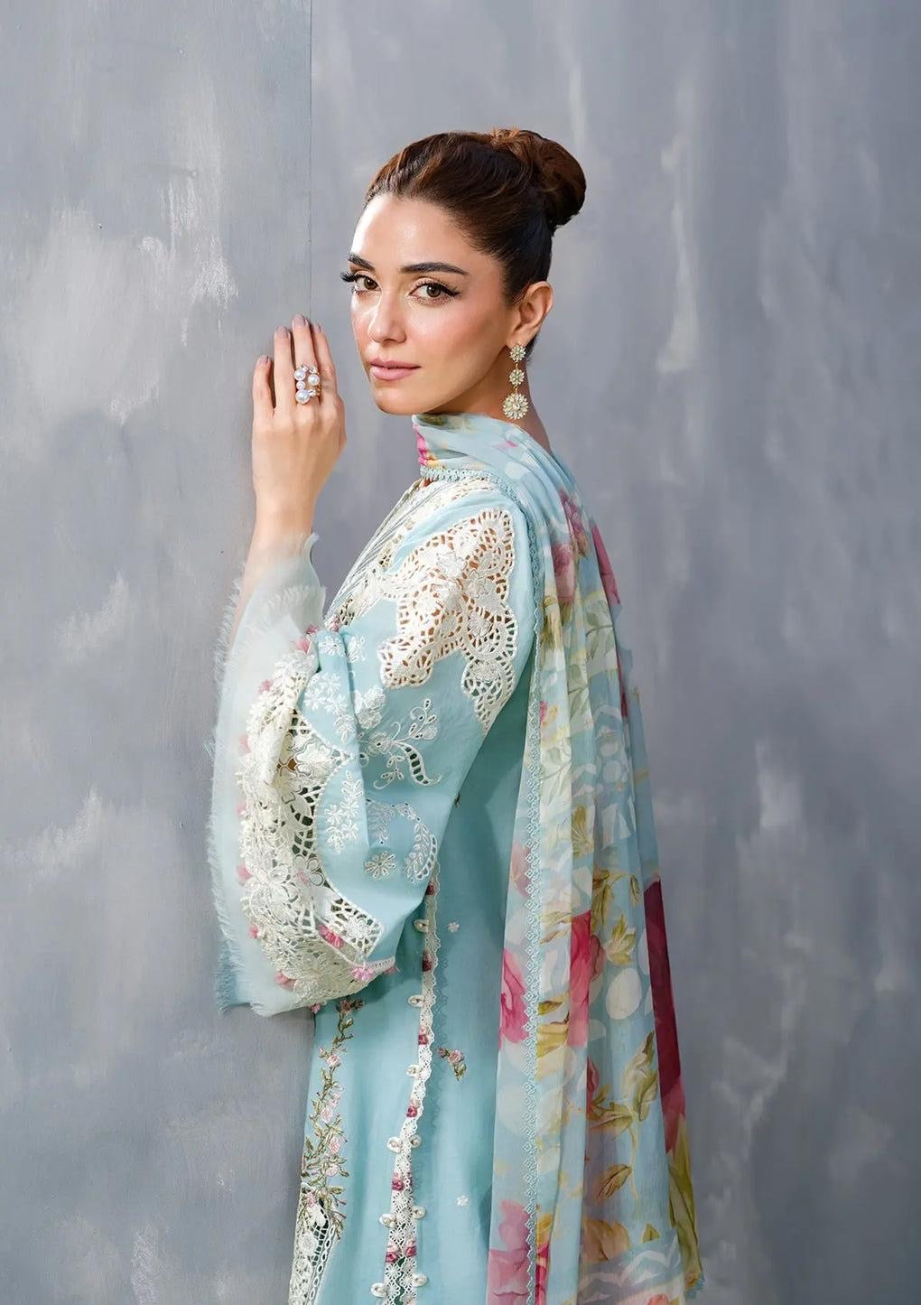 Elaf - Luxury Lawn |Unstitch 3pc | Eid Essential | Summer Season