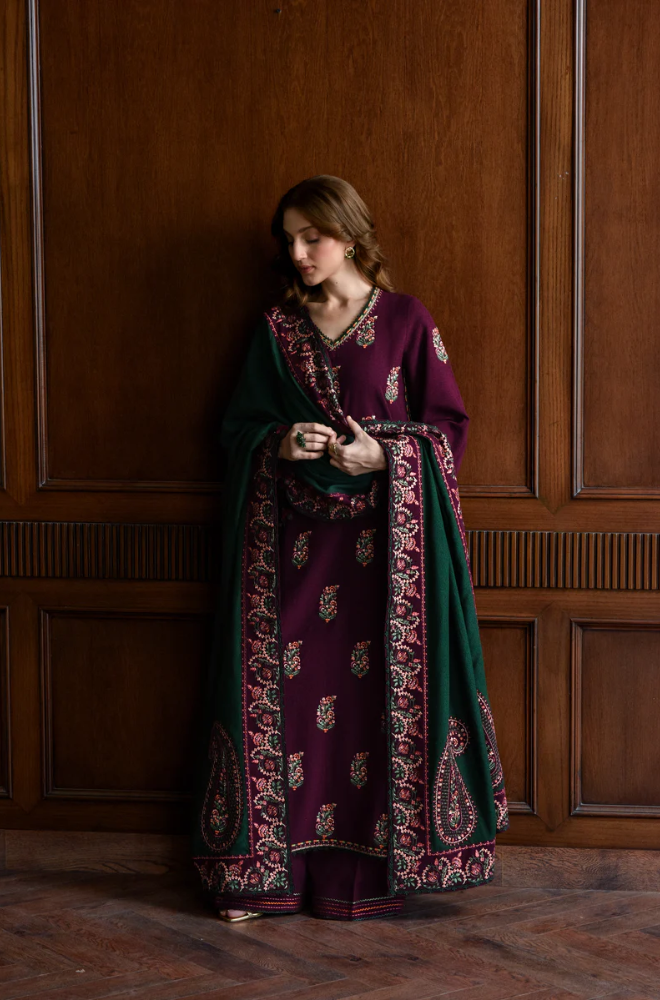 Zaib-Unstitch 3Pc | Premium Luxury Lawn | Summer Season | Attractive Purple