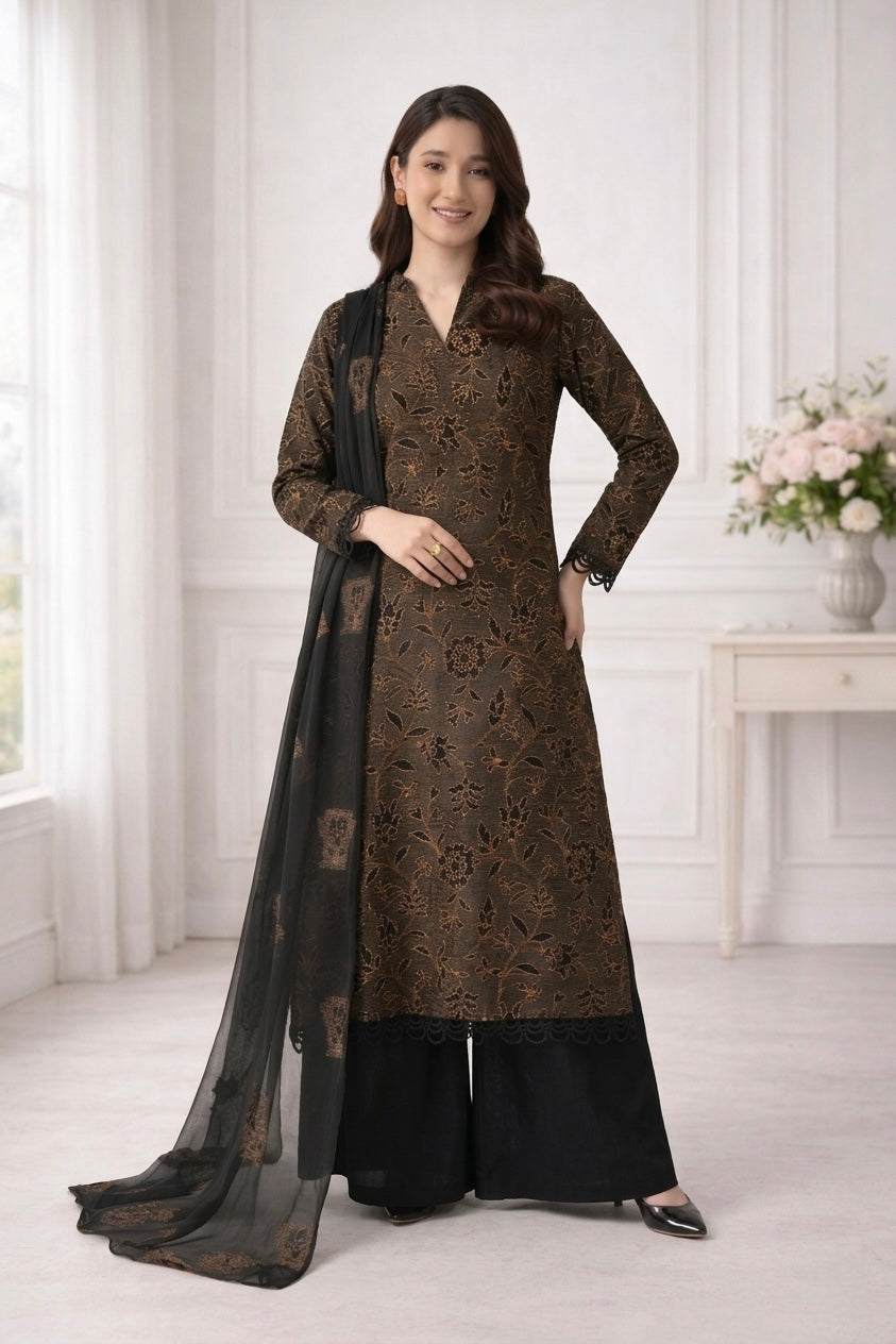 Bareeze - Unstitch 3Pc | Luxury Lawn | Summer Season | Black Dress