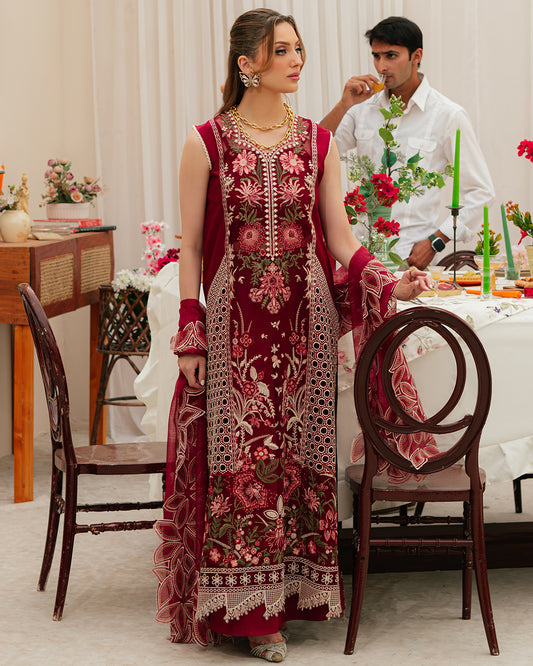 Mahnur - Luxury Lawn | Unstitch 3pc | Premium Eid Essential | Summer Season