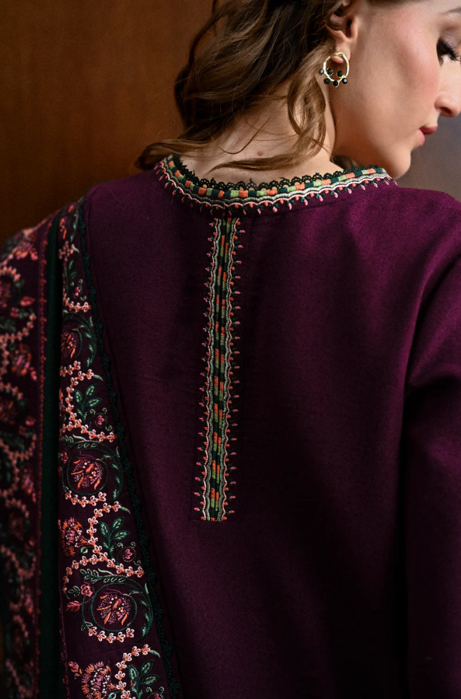 Zaib-Unstitch 3Pc | Premium Luxury Lawn | Summer Season | Attractive Purple