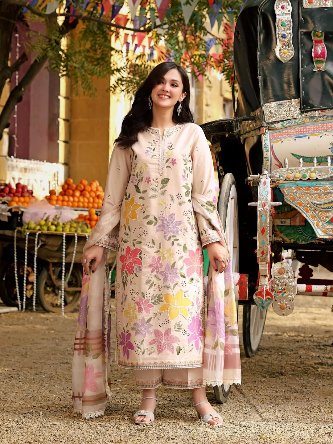 Aneela's Multi Unstitched Luxury Lawn Heavy Embroidered 3PC Suit
