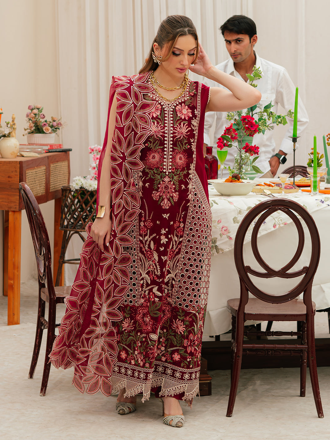 Mahnur - Luxury Lawn | Unstitch 3pc | Premium Eid Essential | Summer Season