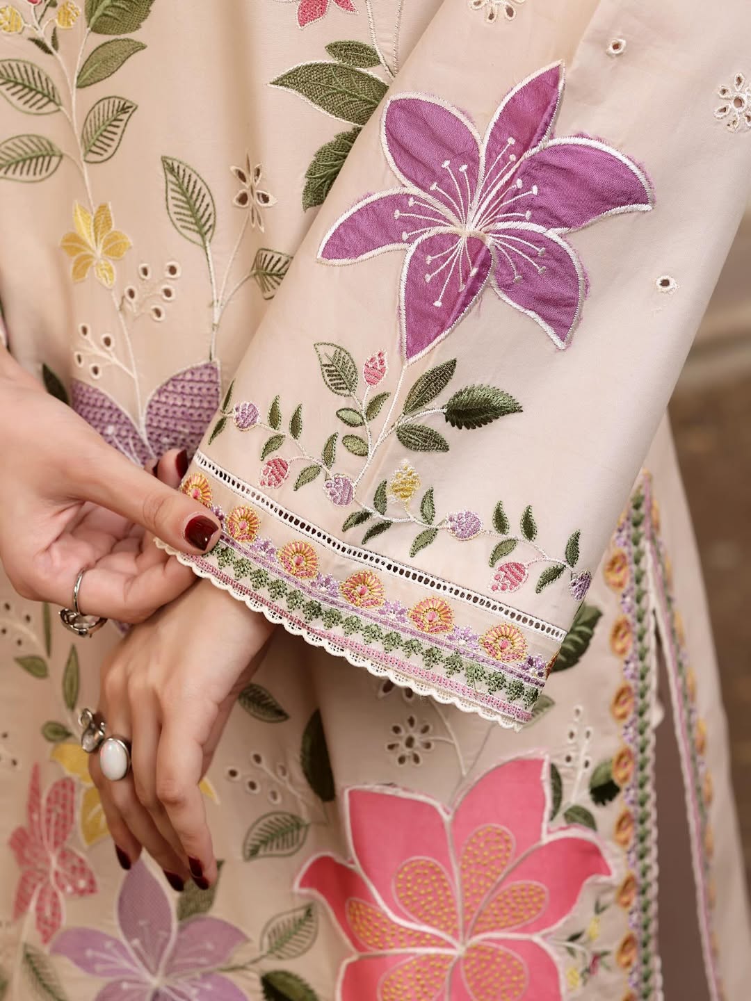 Aneela's Multi Unstitched Luxury Lawn Heavy Embroidered 3PC Suit