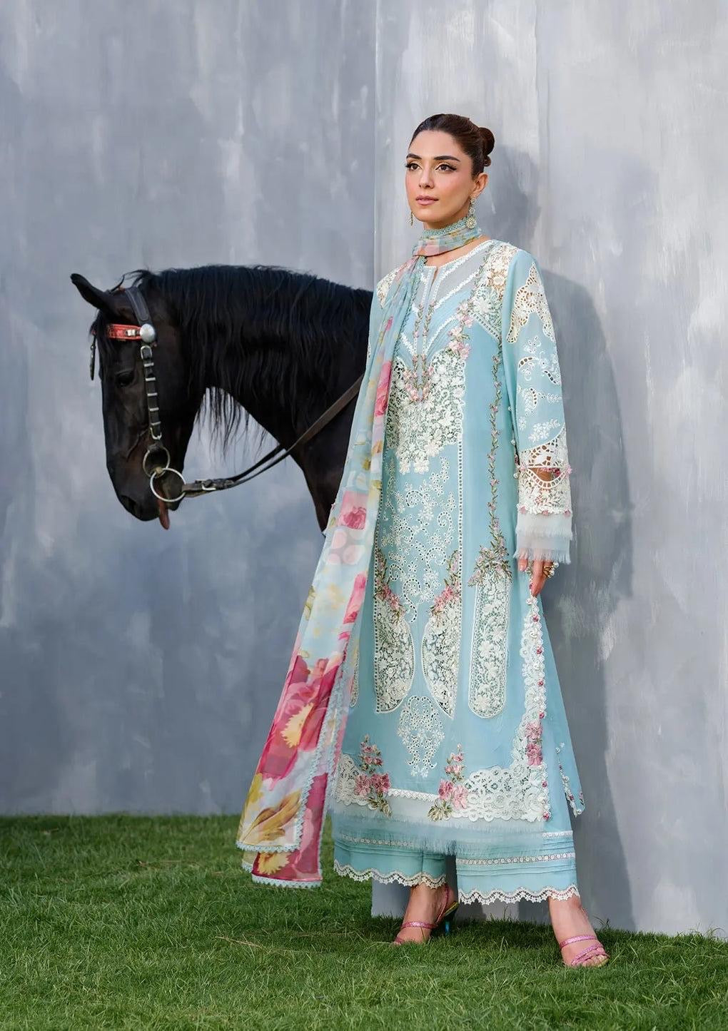 Elaf - Luxury Lawn |Unstitch 3pc | Eid Essential | Summer Season