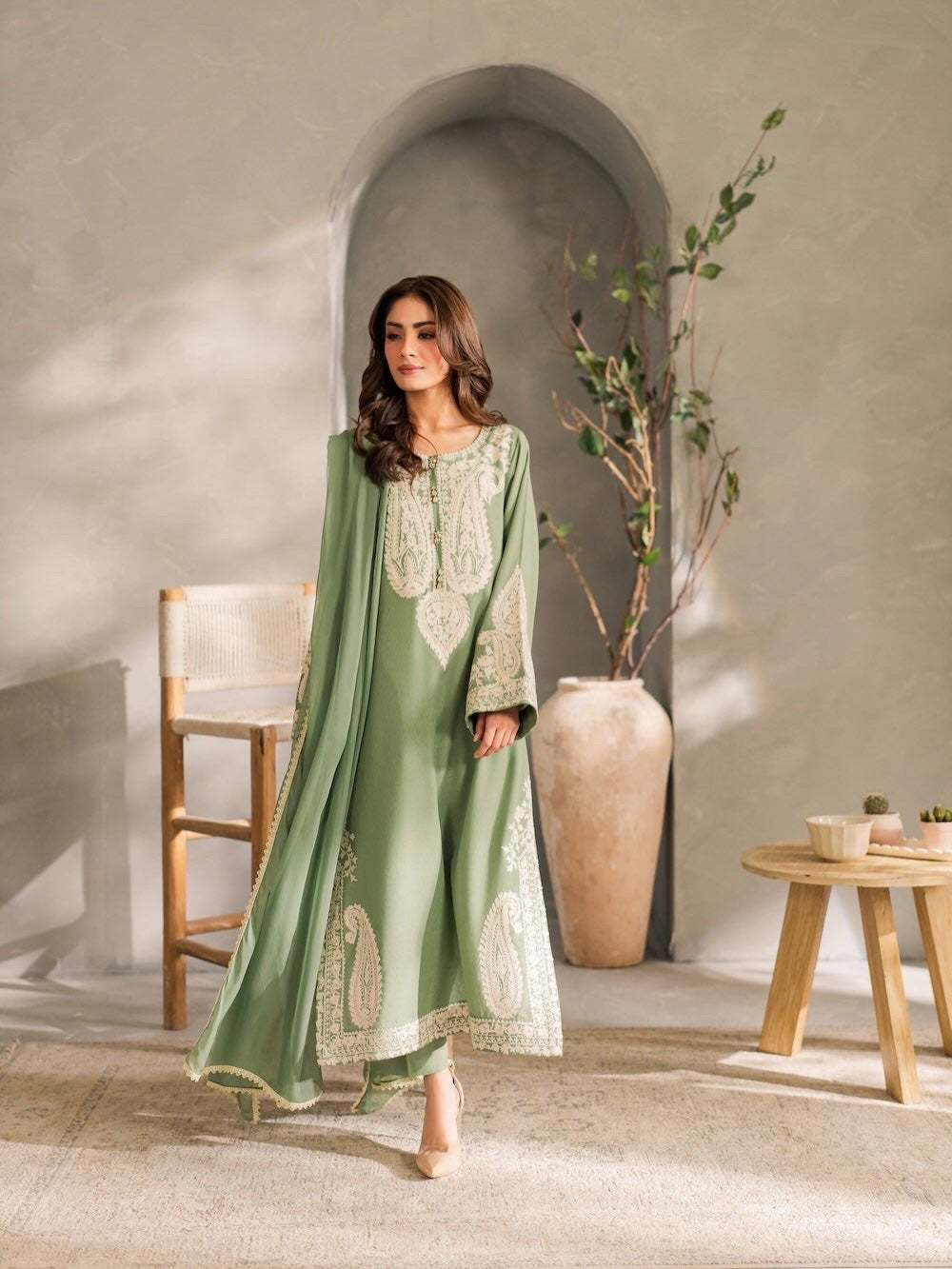 Mirana-Unstitch 3Pc | Luxury Lawn | Summer Season | Mint Green