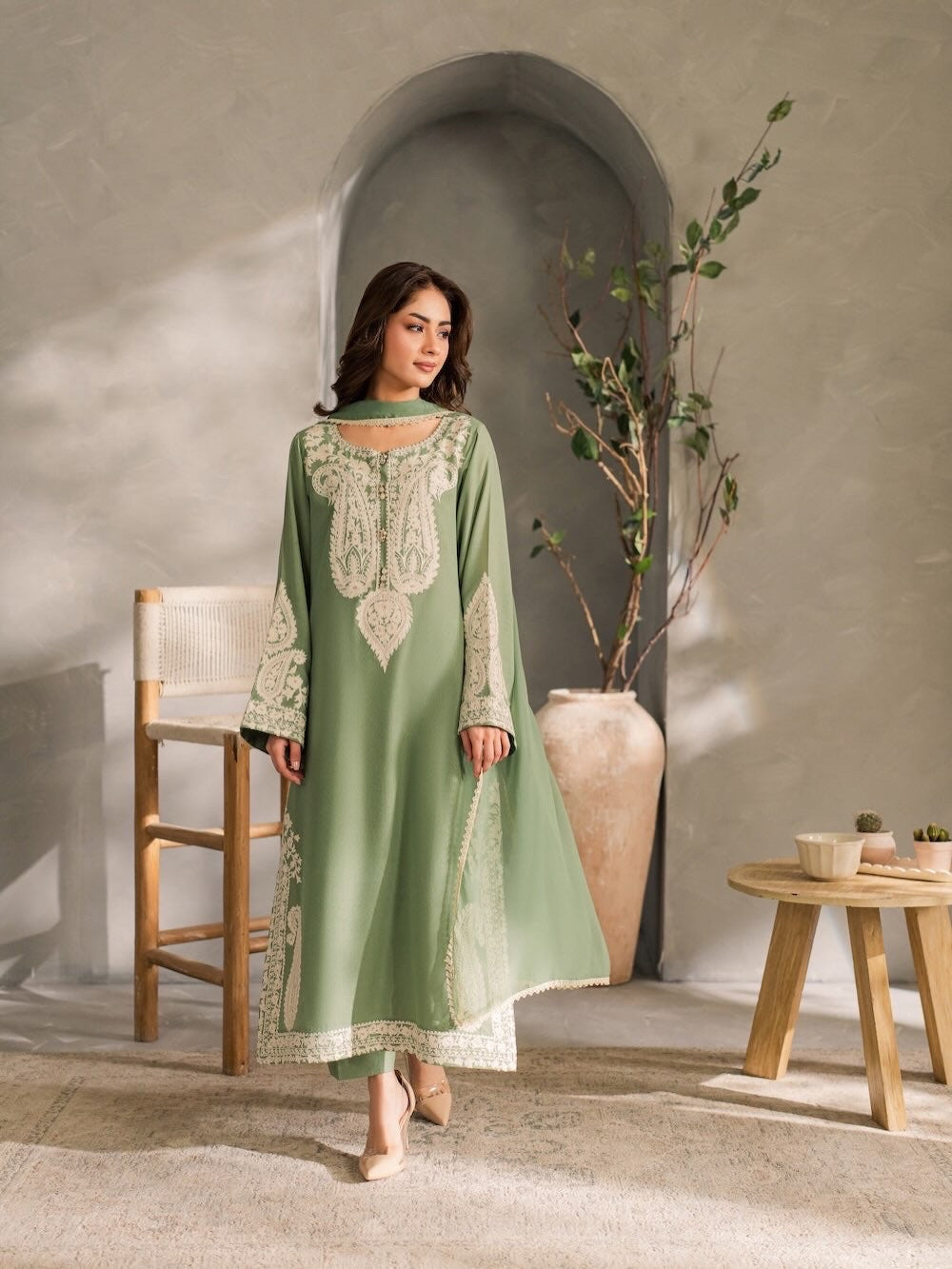 Mirana-Unstitch 3Pc | Luxury Lawn | Summer Season | Mint Green