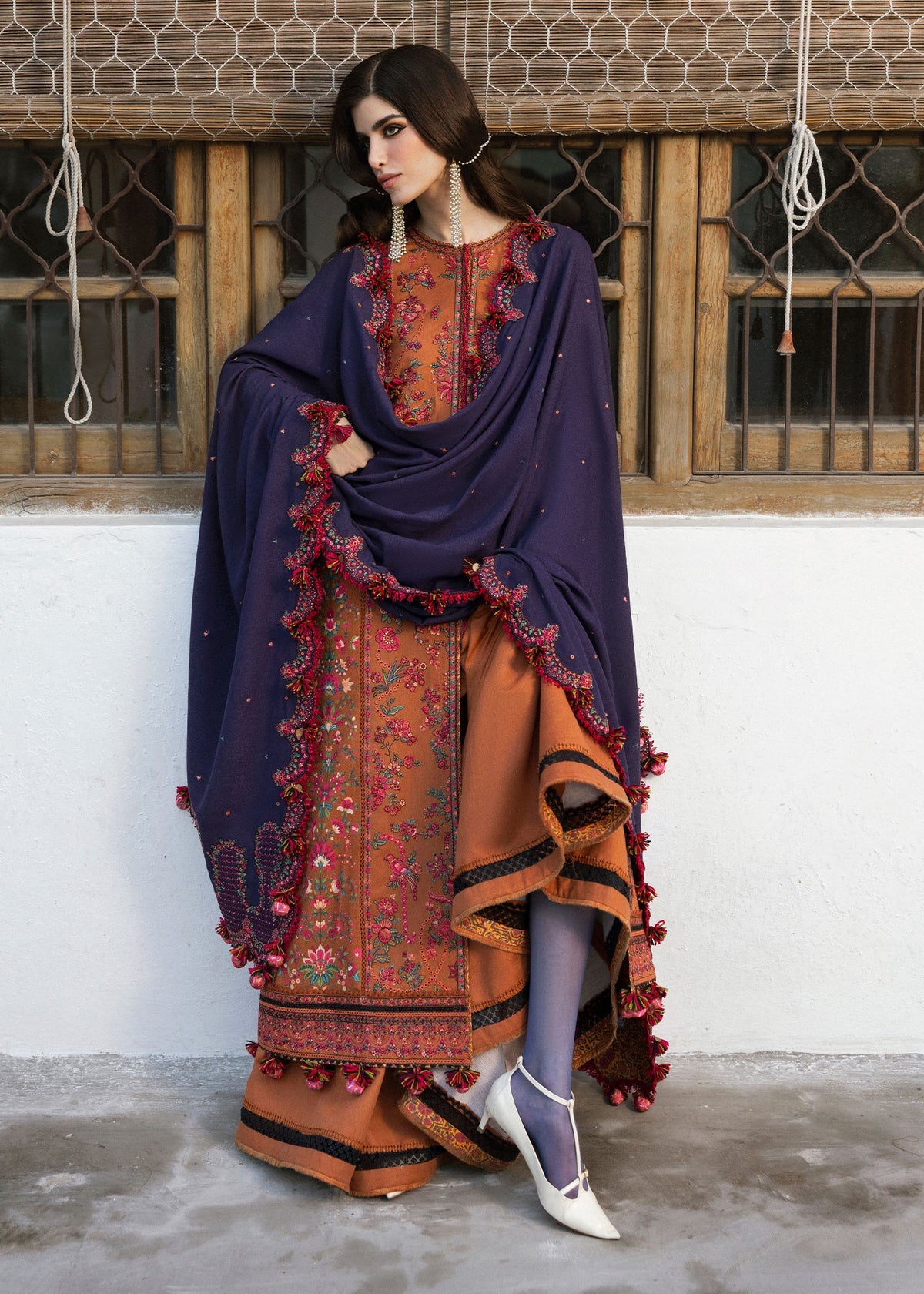 Kamal By Hussain Rehar - Unstitch 3Pc | Premium Luxury Lawn | Summer Season | Attractive Rust Orange