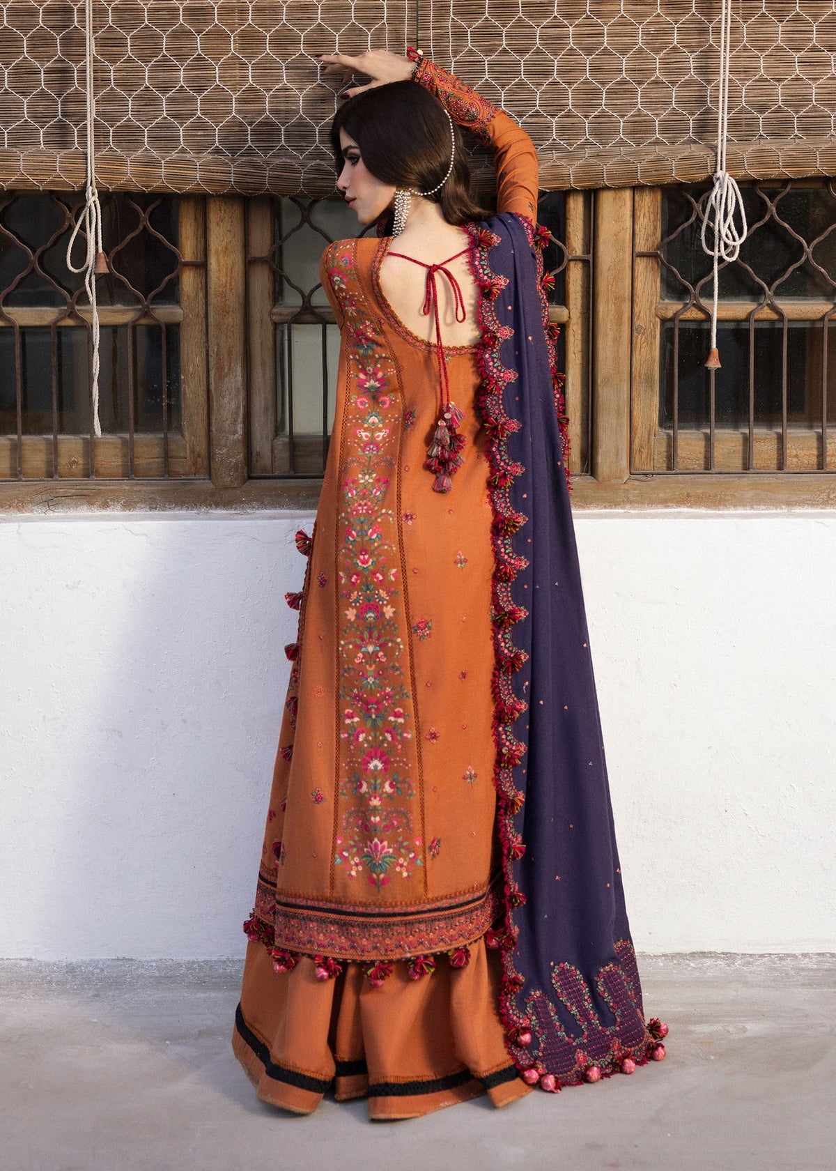 Kamal By Hussain Rehar - Unstitch 3Pc | Premium Luxury Lawn | Summer Season | Attractive Rust Orange