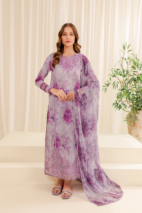 Farasha | Printed Essentials | Unstitch 3pc | WINESOME GLORY