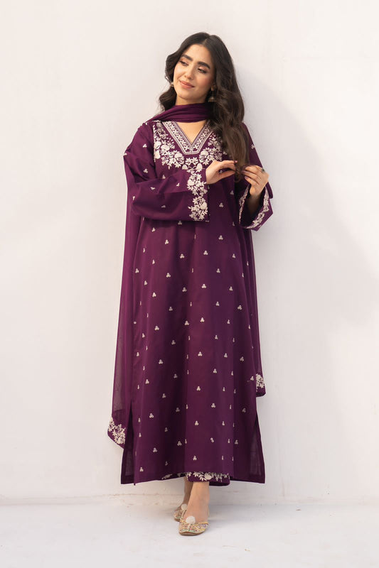 Pezwaan - Unstitch Fully Embroidered Premium Lawn 2pc