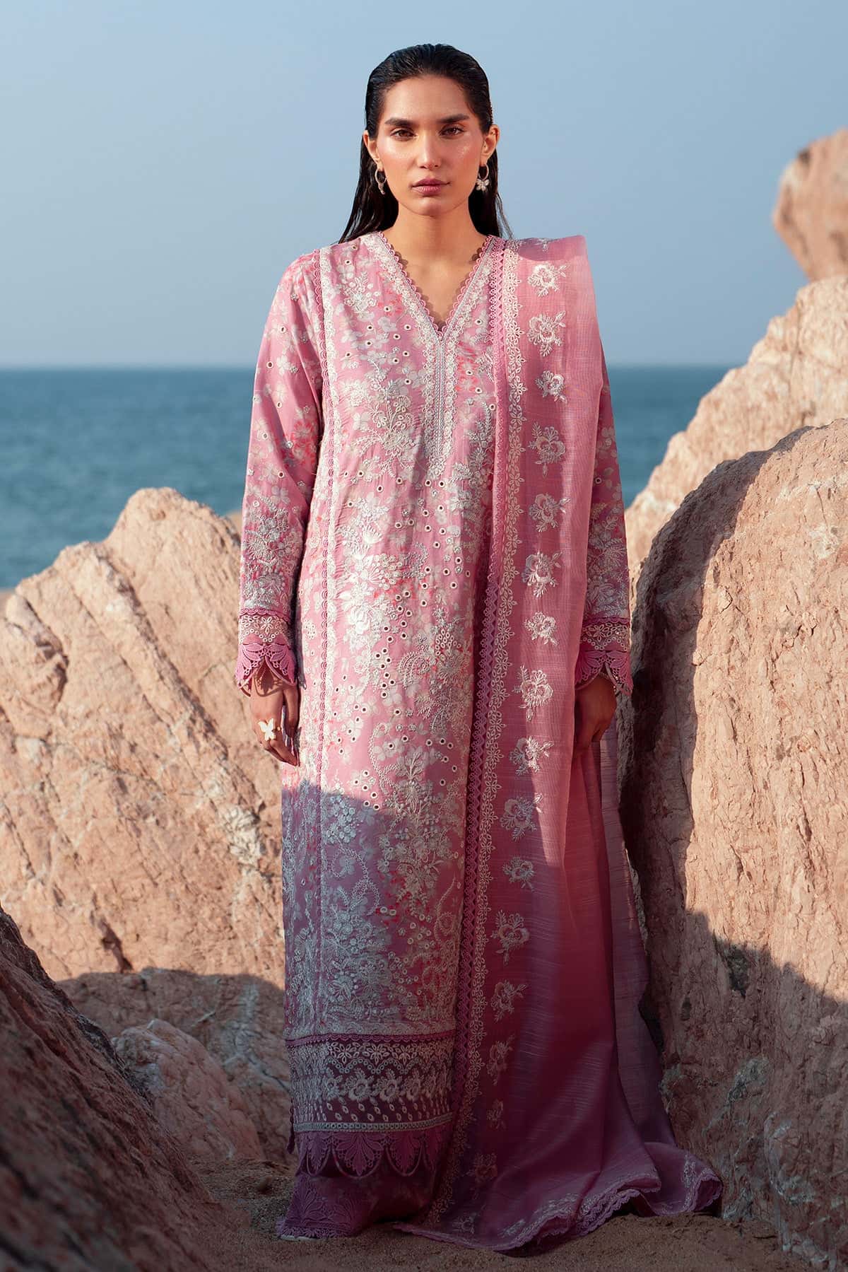 Afrozeh | Endless Summer Season | 3Pc Unstitch | Printed | Pearls