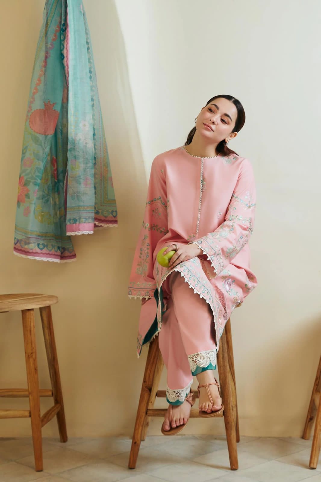 Coco By Zara Shahjahan - Luxury Lawn Embroidered Unstitched 3 Piece - Pink Blush