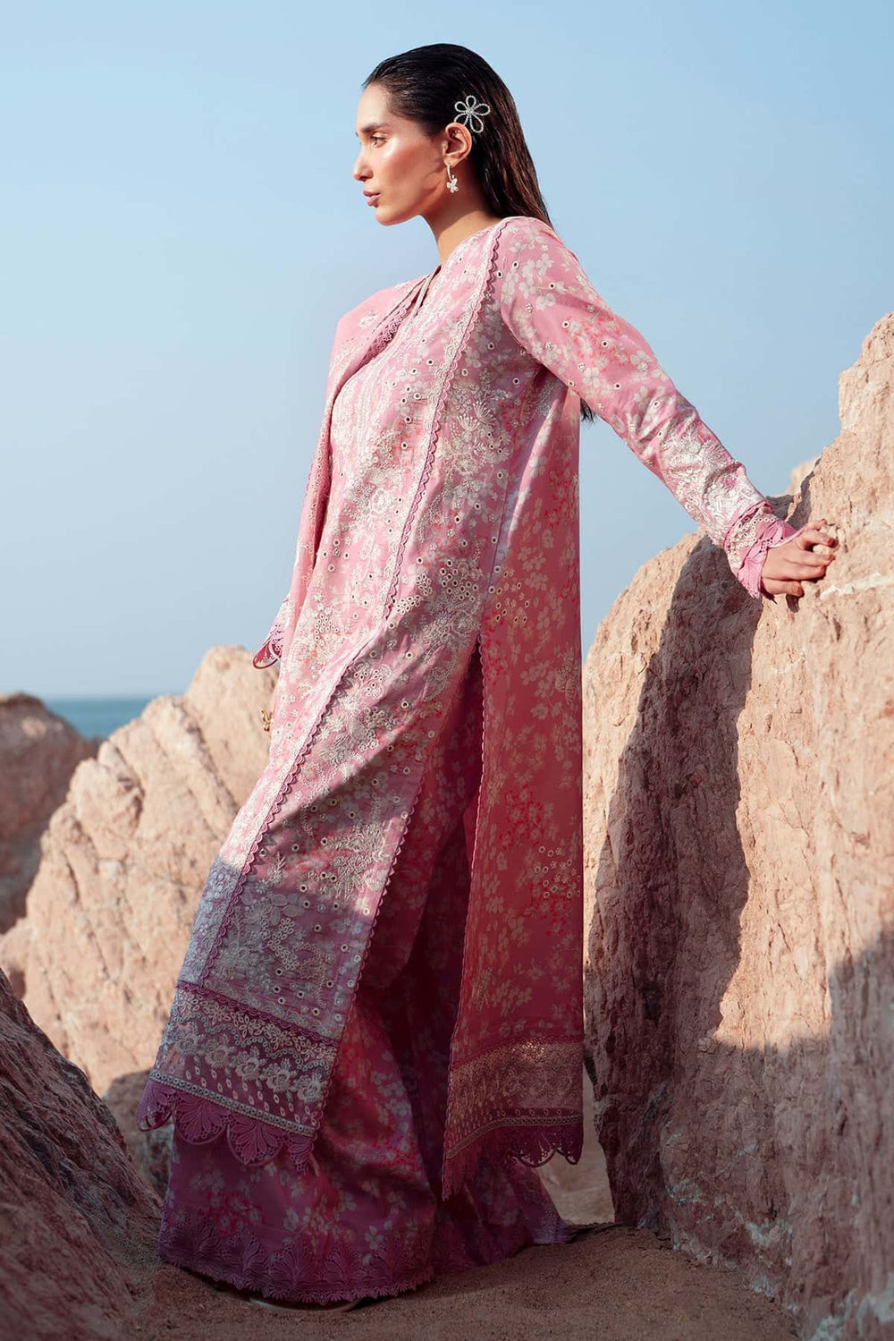 Afrozeh | Endless Summer Season | 3Pc Unstitch | Printed | Pearls