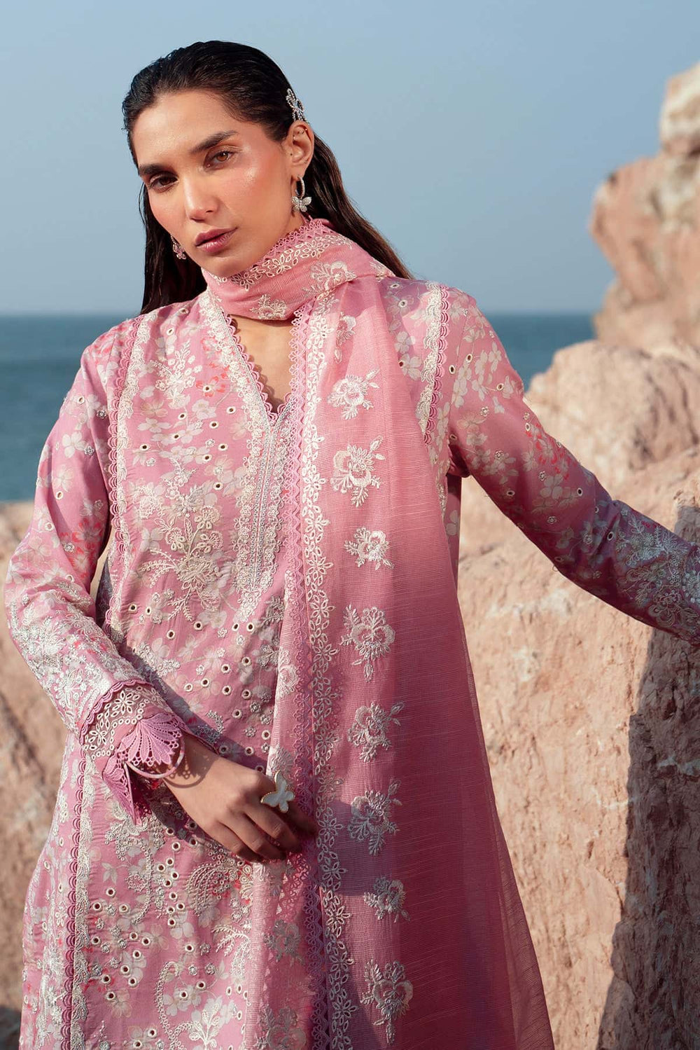 Afrozeh | Endless Summer Season | 3Pc Unstitch | Printed | Pearls