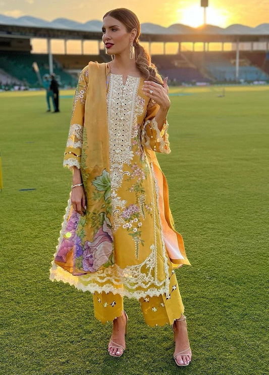 Elaf - Luxury Lawn |Unstitch 3pc | Eid Essential | Summer Season