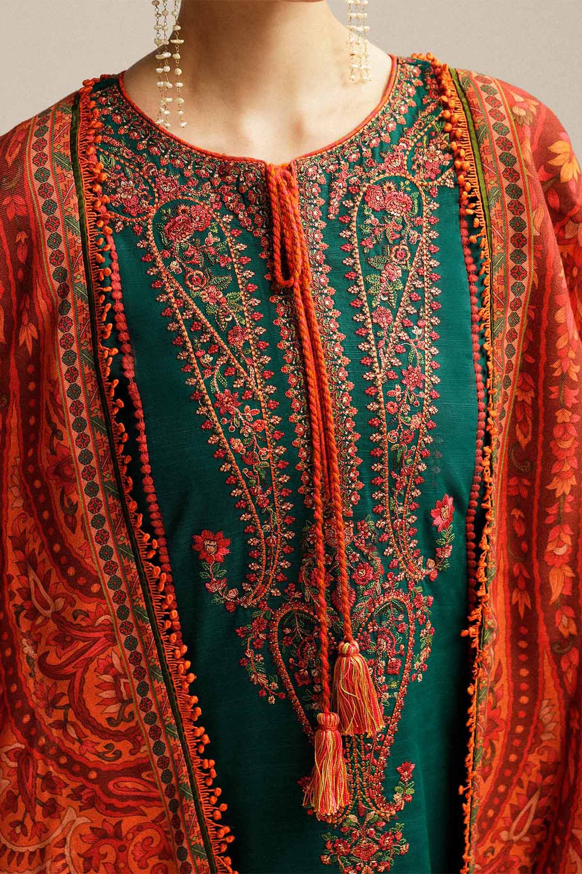 Hussain Rehar - Unstitched Luxury Lawn Heavy Embroidered 3PC Suit