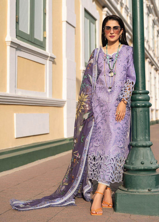 Mushq - 3Pc Unstitched Embroidered Lawn Suit With Digital Printed Dupatta