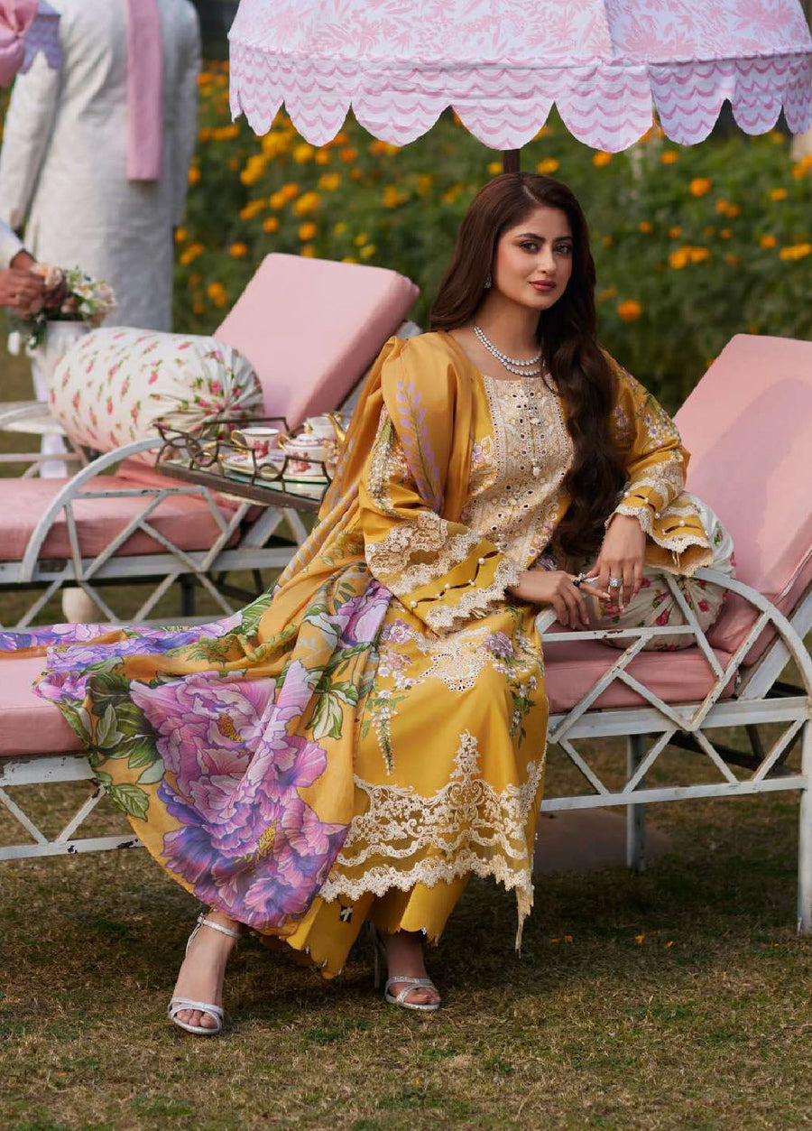 Elaf - Luxury Lawn |Unstitch 3pc | Eid Essential | Summer Season