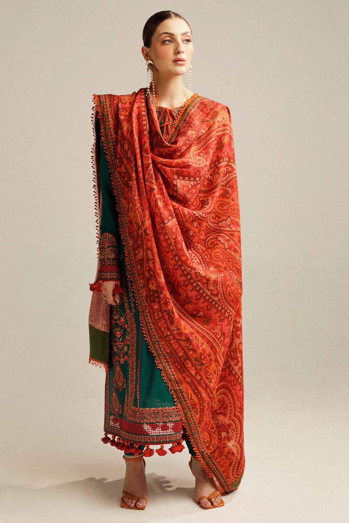 Hussain Rehar - Unstitched Luxury Lawn Heavy Embroidered 3PC Suit