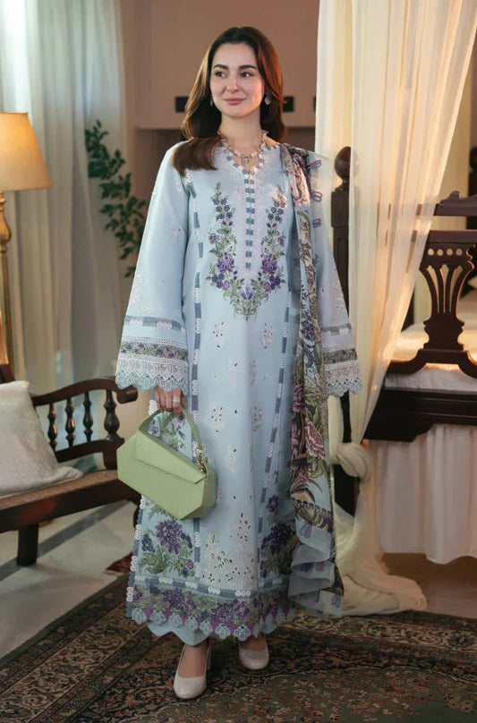 Jade - 3Pc Lawn Embroidered Suit Ready to Wear Dupatta Sky