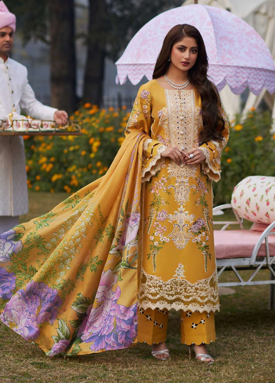 Elaf - Luxury Lawn |Unstitch 3pc | Eid Essential | Summer Season