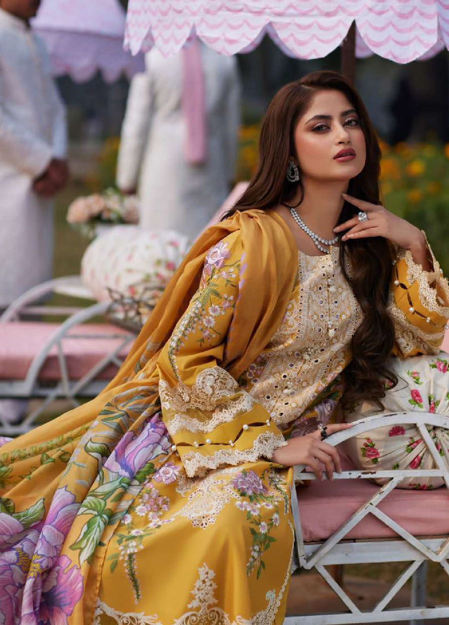 Elaf - Luxury Lawn |Unstitch 3pc | Eid Essential | Summer Season